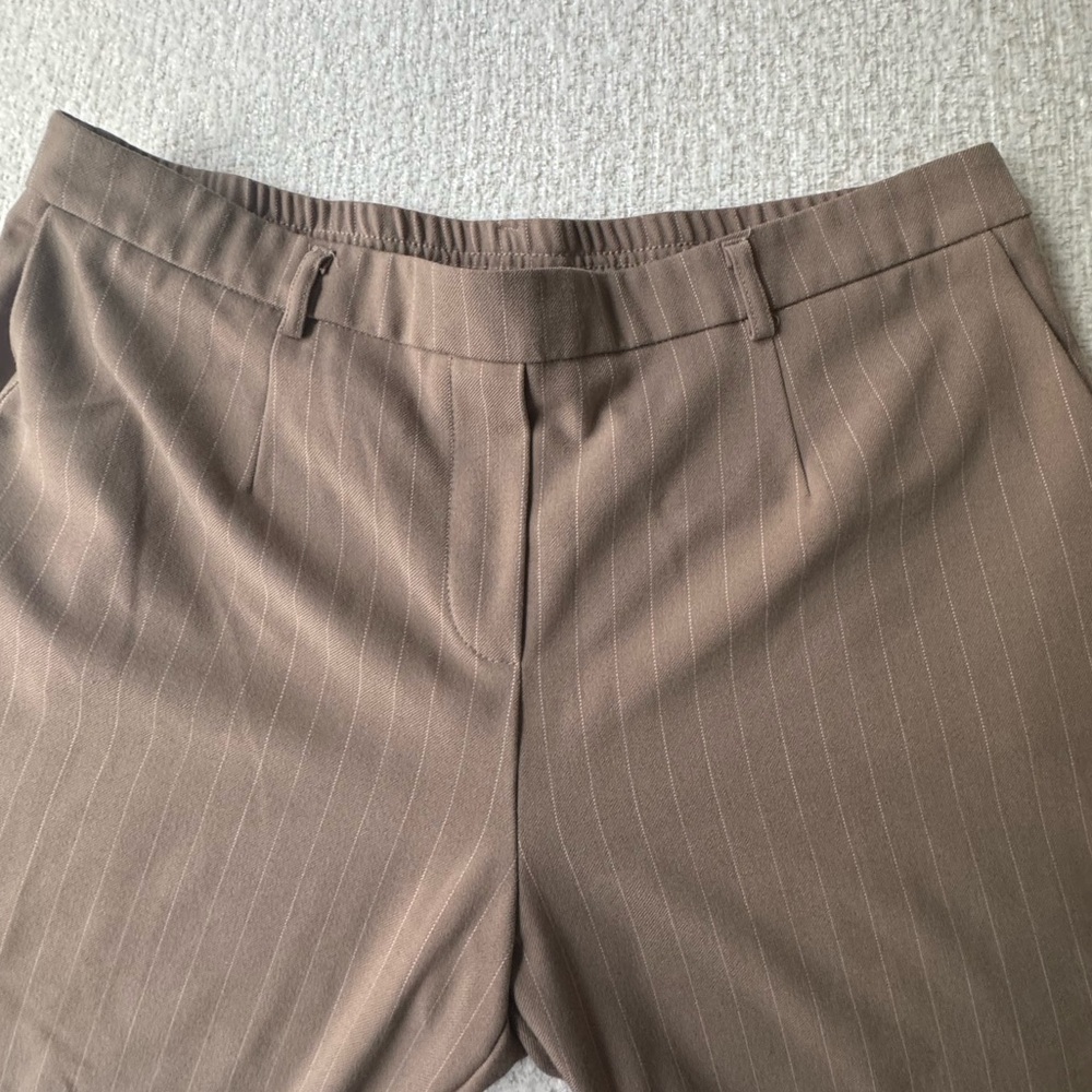 Brown Pinstripe Trousers